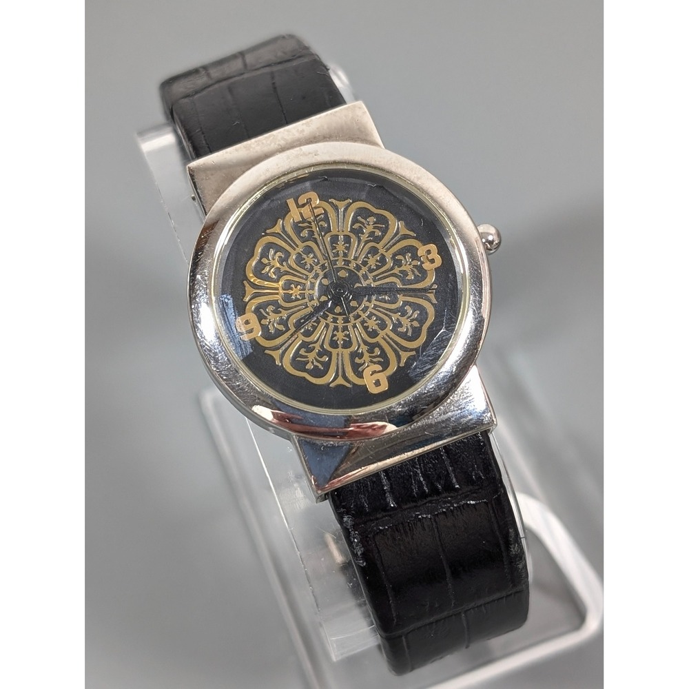 Chico's Gold Medallion‎ Cuff Watch Prism Crystal Face Working New Battery 6.5"